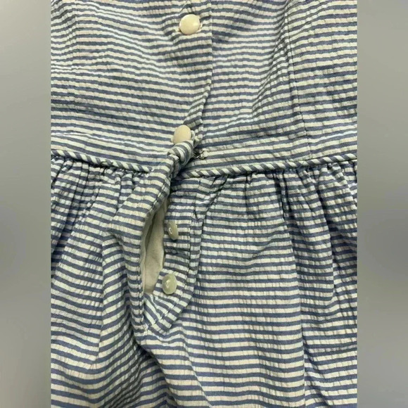 Girls Polo Ralph Lauren Formal Blue Seersucker Spring Or Summer Dress Size 4 - Picture 4 of 6